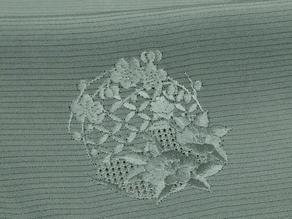 平和屋着物＊夏物 無地絵羽訪問着 絽 中国三大刺繍 汕頭刺繍 スワトウ刺繍 深川鼠色 正絹 逸品 AABC6924jd