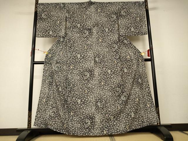 平和屋着物＊夏物 小紋 絽 立波文 正絹 逸品 AABC6925jd