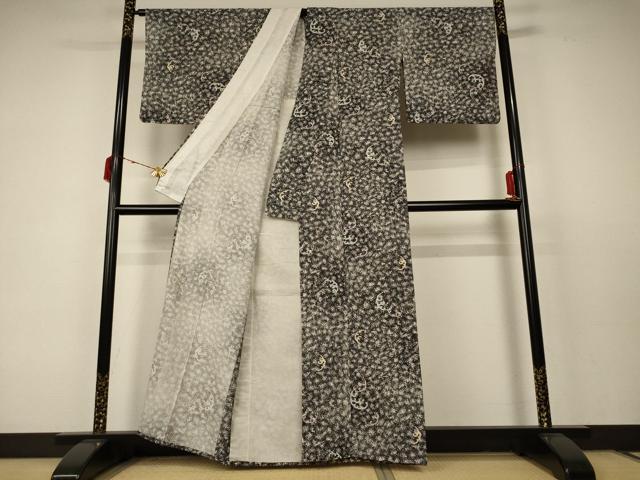 平和屋着物＊夏物 小紋 絽 立波文 正絹 逸品 AABC6925jd