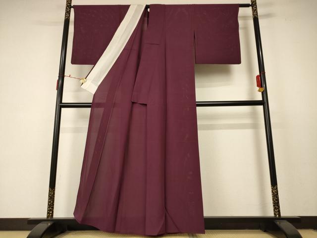 平和屋着物＊夏物 色無地 絽 紫鳶色 正絹 逸品 AABC6931jd