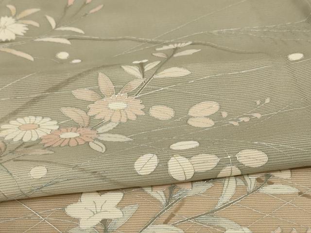 平和屋着物＊夏物　訪問着　絽　草花文　暈し染め　正絹　逸品　AABC6934jd