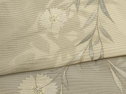 平和屋着物＊夏物 訪問着 絽 草花文 暈し染め 銀彩 正絹 逸品 AABC6935jd