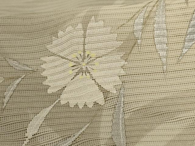 平和屋着物＊夏物 訪問着 絽 草花文 暈し染め 銀彩 正絹 逸品 AABC6935jd