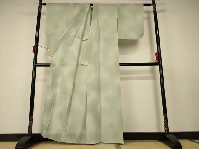 平和屋着物＊夏物 小紋 絽 霞文 暈し染め 正絹 逸品 AABC6936jd
