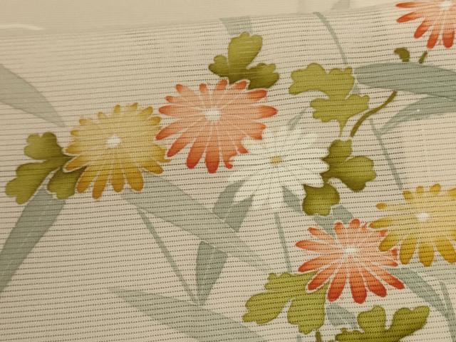 平和屋着物＊夏物 訪問着 絽 流水草花文 正絹 逸品 AABC6939jd
