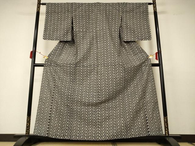 平和屋着物＊夏物 小紋 総レース 花 反端付き AABC6940jd