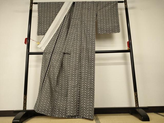 平和屋着物＊夏物 小紋 総レース 花 反端付き AABC6940jd