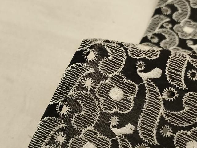 平和屋着物＊夏物 小紋 総レース 花 反端付き AABC6940jd