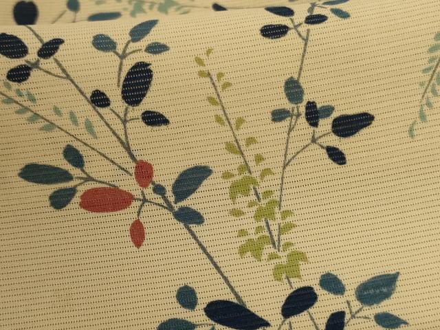 平和屋着物＊夏物　小紋　絽　枝葉文　正絹　逸品　AABC6942jd