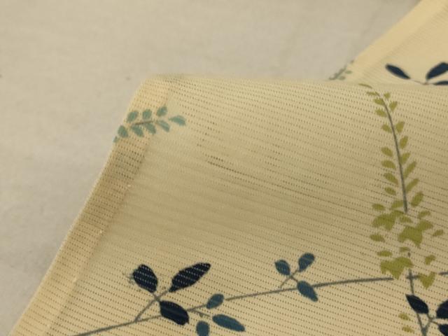 平和屋着物＊夏物　小紋　絽　枝葉文　正絹　逸品　AABC6942jd