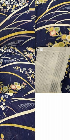 平和屋着物＊夏物 小紋 絽 草花文 正絹 逸品 AABC6943jd