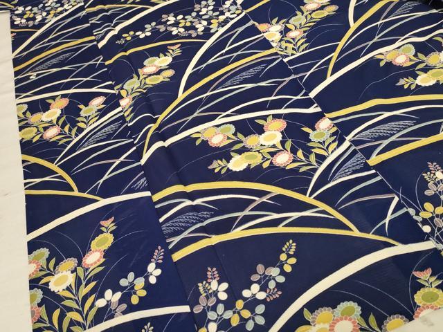 平和屋着物＊夏物 小紋 絽 草花文 正絹 逸品 AABC6943jd