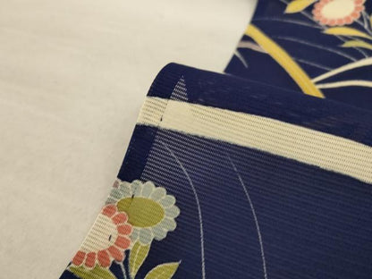 平和屋着物＊夏物 小紋 絽 草花文 正絹 逸品 AABC6943jd