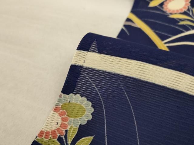 平和屋着物＊夏物 小紋 絽 草花文 正絹 逸品 AABC6943jd