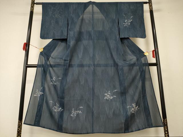 平和屋着物＊夏物 訪問着 絽 手描き 草葉文 正絹 逸品 未使用 AABC6945jd