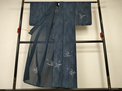 平和屋着物＊夏物 訪問着 絽 手描き 草葉文 正絹 逸品 未使用 AABC6945jd