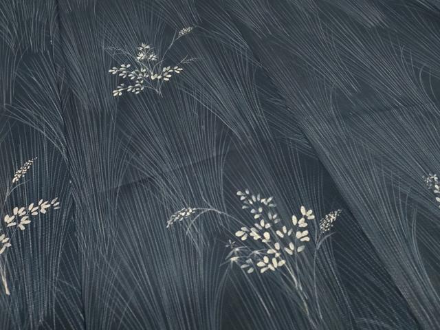 平和屋着物＊夏物 訪問着 絽 手描き 草葉文 正絹 逸品 未使用 AABC6945jd