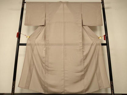平和屋着物＊夏物　色無地　縦絽　薄香色　正絹　逸品　AABC6946jd