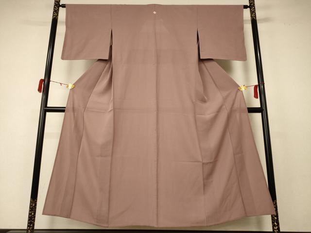 平和屋着物＊夏物 色無地 絽 銀煤竹色 正絹 逸品 AABC6948jd