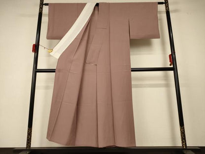 平和屋着物＊夏物 色無地 絽 銀煤竹色 正絹 逸品 AABC6948jd