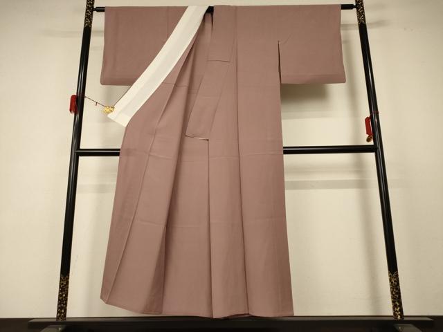 平和屋着物＊夏物 色無地 絽 銀煤竹色 正絹 逸品 AABC6948jd