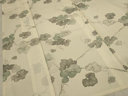 平和屋着物＊夏物　小紋　絽　蔦の葉文　正絹　逸品　AABC6949jd