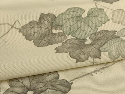 平和屋着物＊夏物　小紋　絽　蔦の葉文　正絹　逸品　AABC6949jd