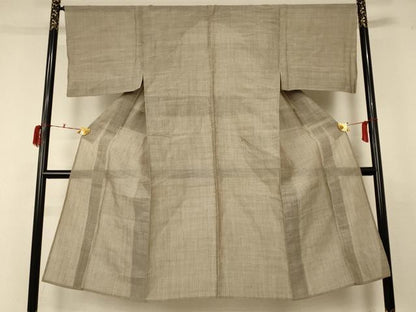 平和屋着物＊夏物 男性 小千谷ちぢみ 霞文 麻 逸品 AABC6951jd