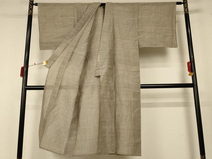 平和屋着物＊夏物 男性 小千谷ちぢみ 霞文 麻 逸品 AABC6951jd