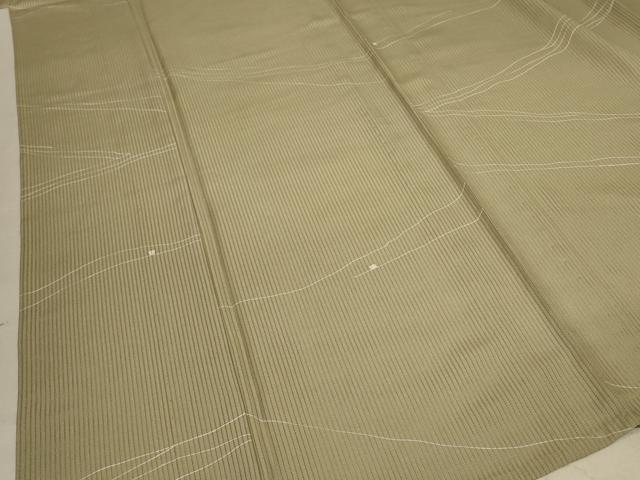 平和屋着物＊夏物 小紋 縦絽 幾何学文様 五泉 反端付き 正絹 逸品 AABC6952jd