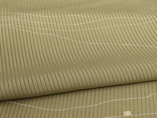 平和屋着物＊夏物 小紋 縦絽 幾何学文様 五泉 反端付き 正絹 逸品 AABC6952jd