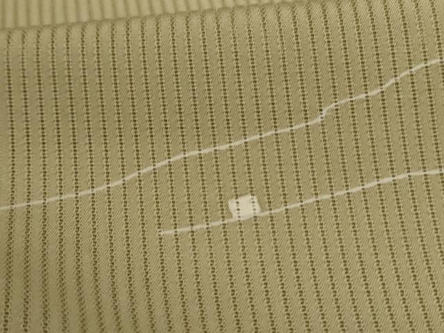 平和屋着物＊夏物 小紋 縦絽 幾何学文様 五泉 反端付き 正絹 逸品 AABC6952jd