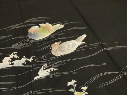 平和屋着物＊夏物 訪問着 絽 流水花鳥文 正絹 逸品 AABC6953jd