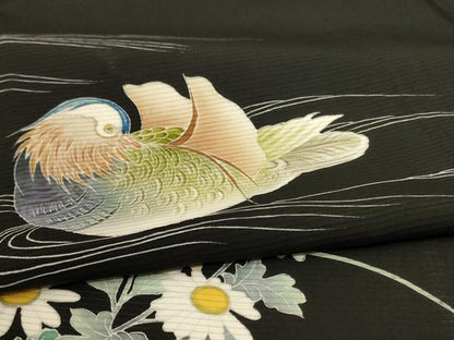 平和屋着物＊夏物 訪問着 絽 流水花鳥文 正絹 逸品 AABC6953jd