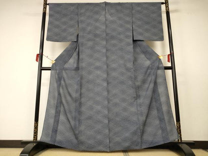 平和屋着物＊夏物 小紋 絽 網目文 正絹 逸品 AABC6955jd