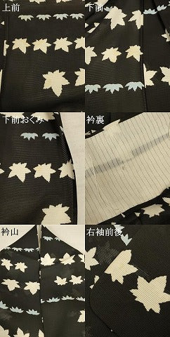 平和屋着物＊夏物 小紋 絽 楓 正絹 逸品 AABC6957jd