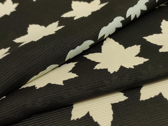 平和屋着物＊夏物 小紋 絽 楓 正絹 逸品 AABC6957jd