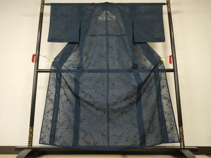 平和屋着物＊夏物 色無地 絽 草花紋紗 褐返色 正絹 逸品 AABC6958jd