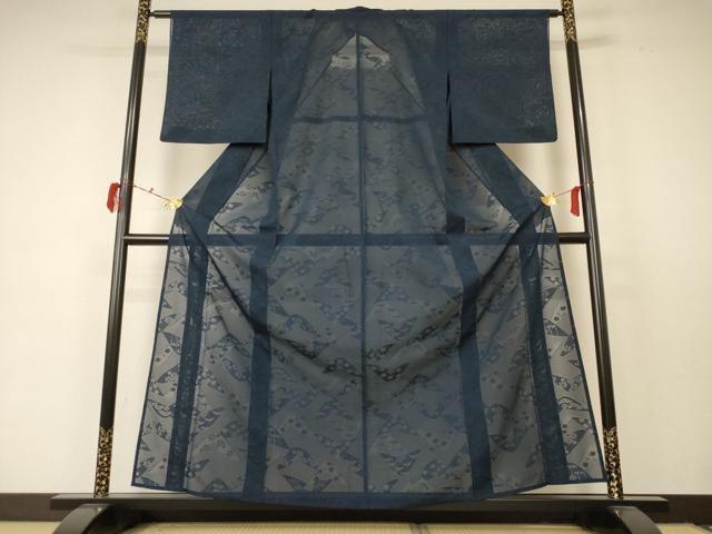 平和屋着物＊夏物 色無地 絽 草花紋紗 褐返色 正絹 逸品 AABC6958jd