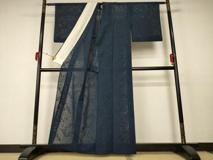 平和屋着物＊夏物 色無地 絽 草花紋紗 褐返色 正絹 逸品 AABC6958jd