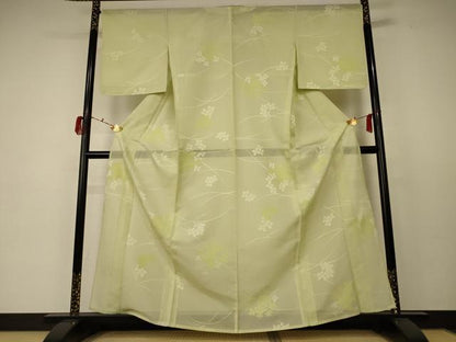 平和屋着物＊夏物 小紋 紗 芝花文 正絹 逸品 AABC6960jd