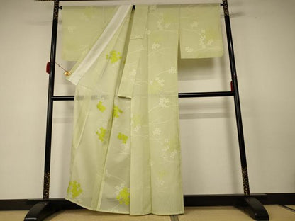 平和屋着物＊夏物 小紋 紗 芝花文 正絹 逸品 AABC6960jd