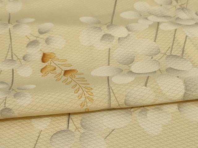 平和屋着物＊夏物 訪問着 変わり絽 枝花文 金彩 正絹 逸品 AABC6962jd