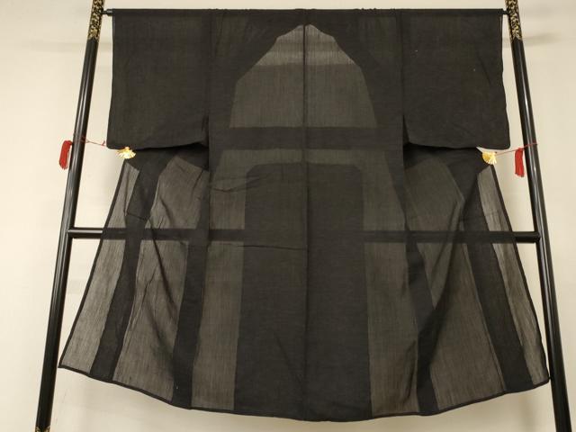 平和屋着物＊夏物 男性 紗紬 横縞 正絹 逸品 AABC6968jd