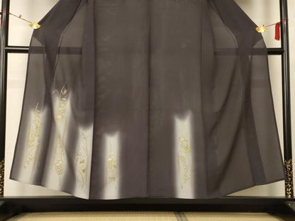 平和屋着物＊夏物 訪問着 絽 草花文 暈し染め 金彩 正絹 逸品 AABC6969jd