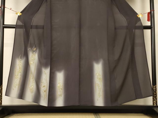 平和屋着物＊夏物 訪問着 絽 草花文 暈し染め 金彩 正絹 逸品 AABC6969jd