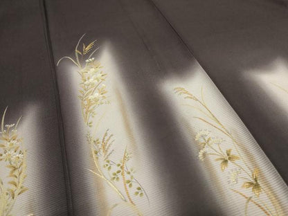 平和屋着物＊夏物 訪問着 絽 草花文 暈し染め 金彩 正絹 逸品 AABC6969jd
