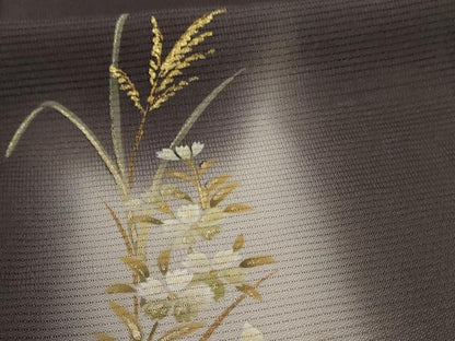 平和屋着物＊夏物 訪問着 絽 草花文 暈し染め 金彩 正絹 逸品 AABC6969jd