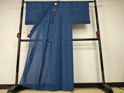 平和屋着物＊夏物 色無地 絽 紺鼠色 洗える着物 未使用 AABC6971jd