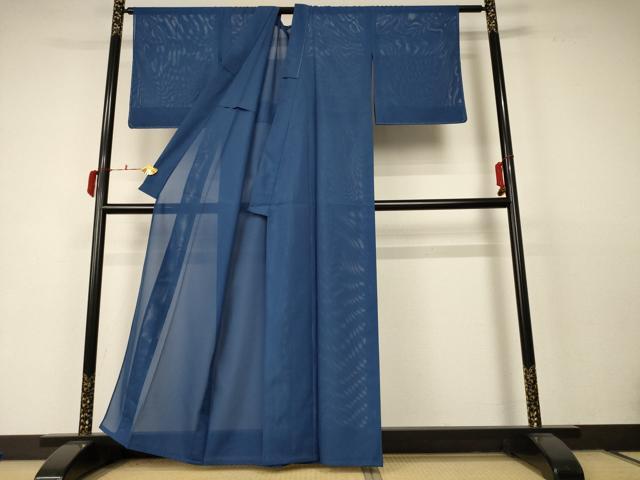 平和屋着物＊夏物 色無地 絽 紺鼠色 洗える着物 未使用 AABC6971jd